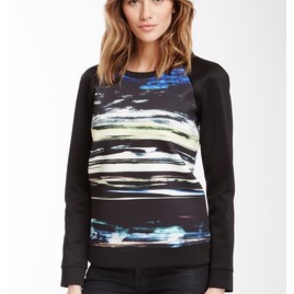 Black Aurora Borealis Neoprene Sweatshirt 6 - Picture 1 of 8